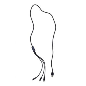 Кабель тканинний 3 в 1, MicroUSB, Type-C та Lightning(чорний)