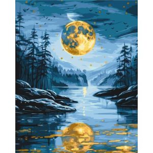 Картина по номерах з фарбами металік "Вечірній пейзаж" 40х50 см