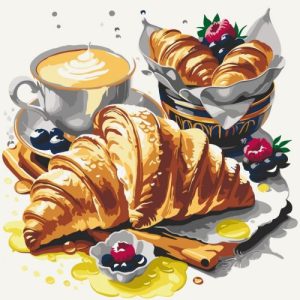 Картина за номерами "Французький сніданок" 40х40 см