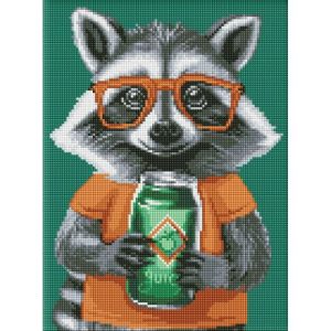 Алмазна мозаїка "Милий єнот" 30х40 см