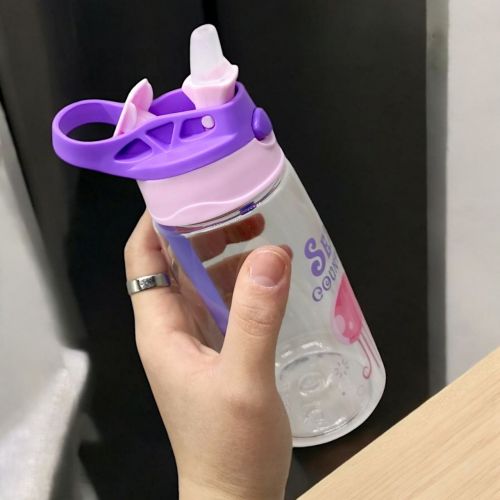 Поільник з трубочкою "Жираф", 350 мл, фіолетовий - Зображення 2