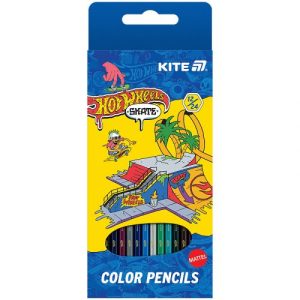 Олівці кольорові двосторонні, 12 шт. Hot Wheels