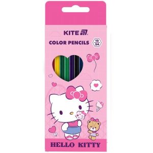 Олівці кольорові двосторонні, 12 шт. аніме Hello Kitty