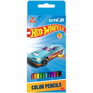 Олівці кольорові тригранні, 12 шт. Hot Wheels