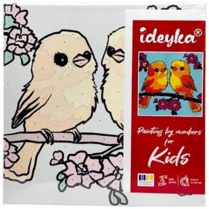 Картина за номерами для дітей "Веселкові пташки" 25х25 см