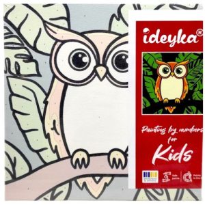 Картина за номерами для дітей "Тропічна сова" 25х25 см