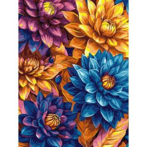 Картина по номерах "Яскраві жоржини" 30х40 см