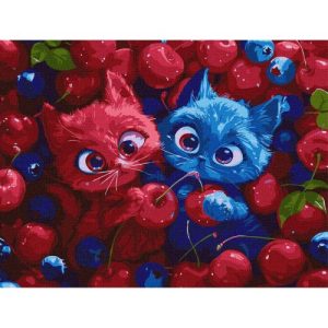 Картина по номерах "Ягідні пухнастики" 30х40 см