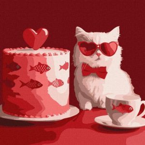 Картина за номерами "Кіт з тортом" 30х30 см
