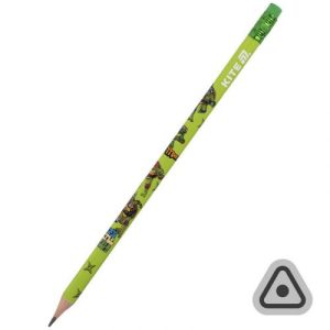 Олівець графітний з гумкою, тригранний NT