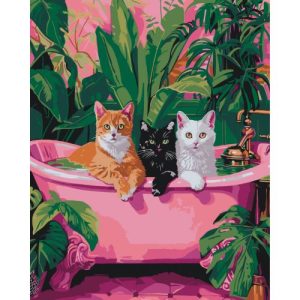 Картина по номерах "Котики в ванній" 40х50 см