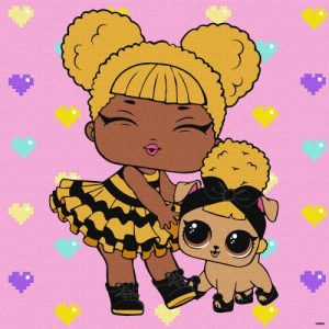 Картина за номерами "L. O. L. Surprise! TroopSurprise Queen Bee With Queen Pup"  40х40 см