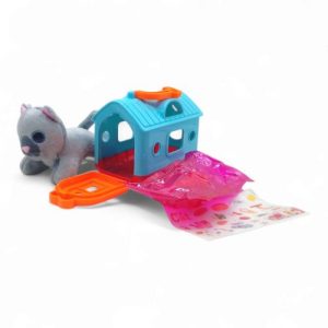 Мʼяка іграшка "Кошеня", з переноскою та аксесуарами (блакитний)