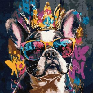 Картина за номерами "Яскравий бульдог" 40х40 см