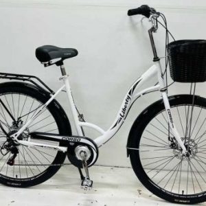Велосипед міський Corso «Liberty» 28’’ дюймів + КОШИK, сталева рама 20``, 7 швидкостей, корзина, багажник