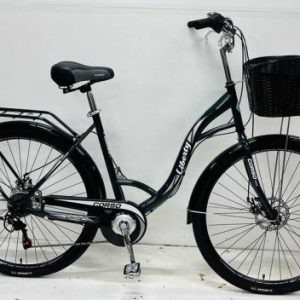 Велосипед міський Corso «Liberty» 28’’ дюймів + КОШИK, ТЕМНО-ЗЕЛЕНИЙ, сталева рама 20``, 7 швидкостей, корзина, багажник