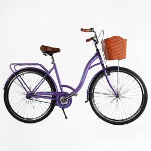 Велосипед міський Corso «FORTUNA» 28`` одношвидкісний, сталева рама 20``, корзина, багажник
