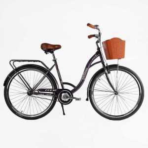 Велосипед міський Corso «FORTUNA» 28`` одношвидкісний, сталева рама 20``, корзина, багажник