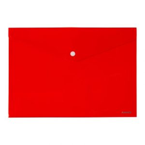 Папка на кнопці, А4, непрозора, червона