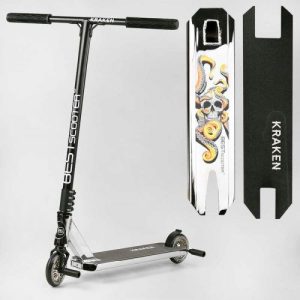 Самокат трюковий "Best Scooter. Kraken" (HIC-система, ПЕГИ, алюмінієвий диск та дека, АНОДОВАНИЙ, колеса PU 110 мм, ширина керма 58 см)