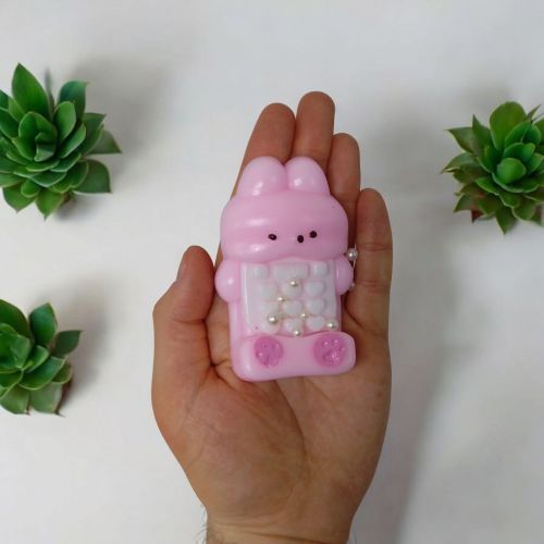 Іграшка-антистрес “Зайчик” таба, 9 см (рожевий)