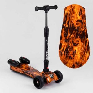 Самокат з парогенератором МУЗИКА, ДИМ, ТУРБІНИ, пластмасовий, колеса PU 120х40мм, складне алюмінієве кермо, в коробці