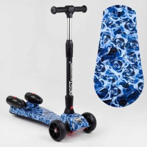 Самокат з парогенератором МУЗИКА, ДИМ, ТУРБІНИ, пластмасовий, колеса PU 120х40мм, складне алюмінієве кермо, в коробці