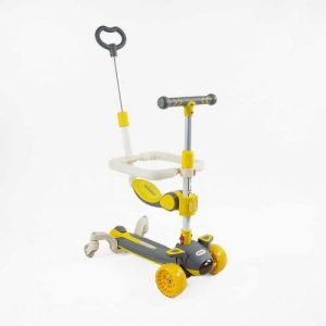 Самокат 5в1 "Skyper" (колеса PU 125х40мм зі світлом, музика та підсвічування платформи, з ДОП. КОЛЕСАМИ, захисний бампер, в коробці)