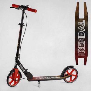 Самокат двоколісний алюмінієва рама, колеса PU 200 мм, ручне гальмо, в коробці