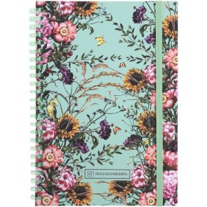 Блокнот на спіралі карт. обк., А5,80 арк,кл.,OS,Aqua field