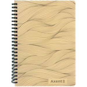 Блокнот на спіралі пласт. обкл., А5, 80 арк.,кл., пісочний