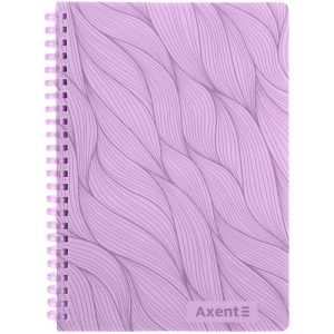 Блокнот на спіралі пласт. обкл., А5, 80 арк.,кл., бузковий