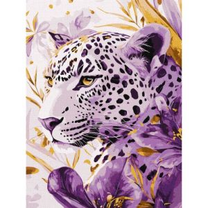 Картина по номерах з фарбами металiк "Лілова хижачка" 30х40 см