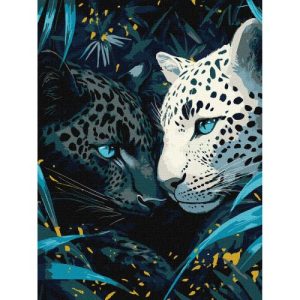 Картина по номерах з фарбами металiк "Блакитноокі" 30х40 см