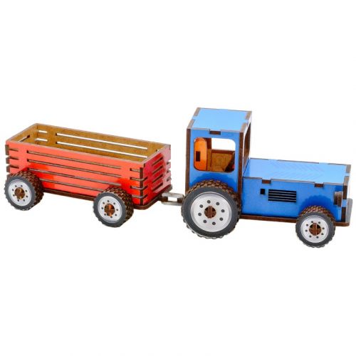 Деревʼяний 3D конструктор "Трактор" 69 деталей