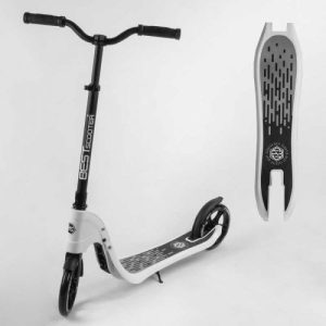 Самокат двоколісний БІЛИЙ, колеса PU - 20 см, широкий велосипедне кермо, новий затиск керма, в коробці