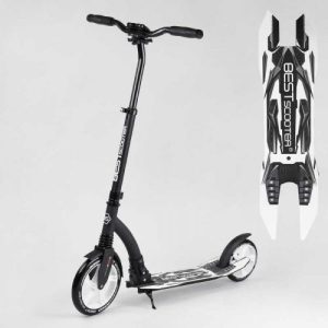 Самокат двоколісний Best Scooter 75343 колеса PU - переднє 23 см, заднє - 20 см, 1 амортизатор, широкий руль, зажим руля, в коробці