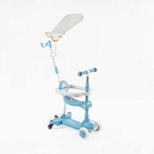 Самокат 5в1 "Skyper" колеса PU125х40мм зі світлом, укр озвучування та підсвічування платформи,с ДОП. КОЛЕСАМИ, захисний бампер, в коробці