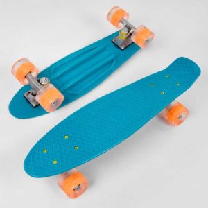 Скейт Пенні борд "Best Board", БІРЮЗОВИЙ, дошка = 55см, колеса PU зі світлом, діаметр 6 см