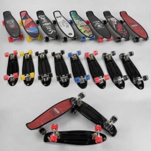 Скейт Пенні борд "Best Board", мікс видів, колеса PU світяться, d = 6 см