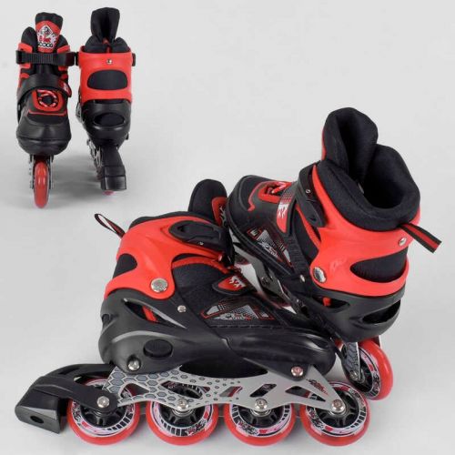 Ролики "Best Roller" (розмір 30-33; колір - ЧЕРВОНИЙ; колеса PU, ПЕРЕДНЄ КОЛЕСО СВІТЛО, в сумці, устілка – 17-19.5 см, d коліс - 6.5 см)