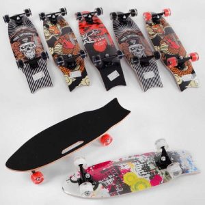 Скейт (мікс видів, дека з ручкою, дошка = 70 см, колеса PU світяться, d = 6 см)