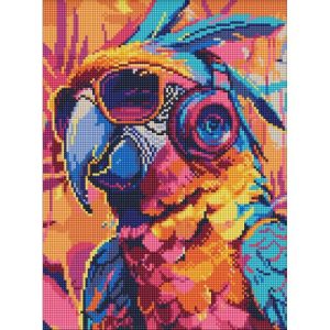 Алмазна мозаїка "Стильний папуга", 30х40 см.