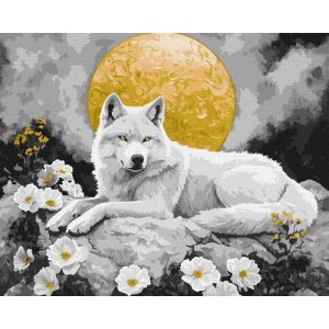 Картина за номерами "Місячна тиша" з фарбами металік 40х50 см