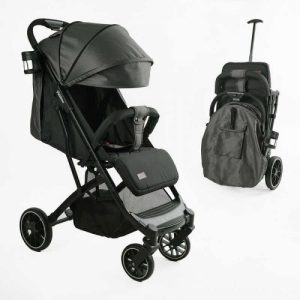 Візок прогулянковий дитячий JOY Fabiana (1) колір ТЕМНО-СІРИЙ, рама сталева, футкавер, підсклянник, телескопічна ручка