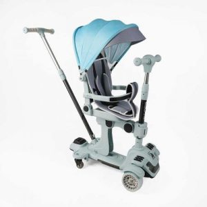 Самокат 5в1 Skyper (4) колеса PU125х40мм зі світлом, з капюшоном, поворотне сидіння, з ДОП. КОЛЕСАМИ, захисний бампер, в коробці