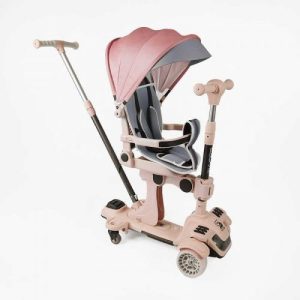 Самокат 5в1 Skyper (4) колеса PU125х40 мм зі світлом, з капюшоном, поворотне сидіння, з ДОП. КОЛЕСАМИ, захисний бампер, в коробці