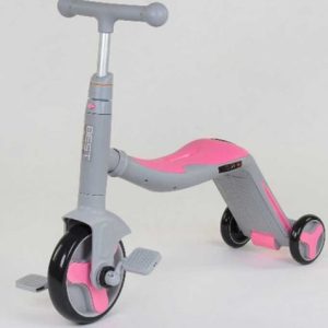 Самокат 3в1 (1) Best Scooter, самокат-велобіг-велосипед, світло, 8 мелодій, колеса PU, переднє колесо d = 20см, задні d = 11см