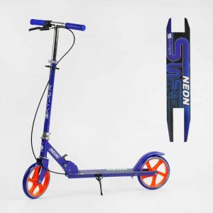 Самокат двоколісний Skyper Neon N-41417 (6) сталева рама, ручне гальмо, колеса PU діаметр 200мм, грипси гумові