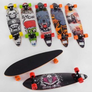 Скейт-лонгборд (6 видів, підшипник АВЕС-9, колеса PU, d = 6.5 см)